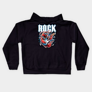 Vintage Lobster Rocker on Guitar Kids Hoodie